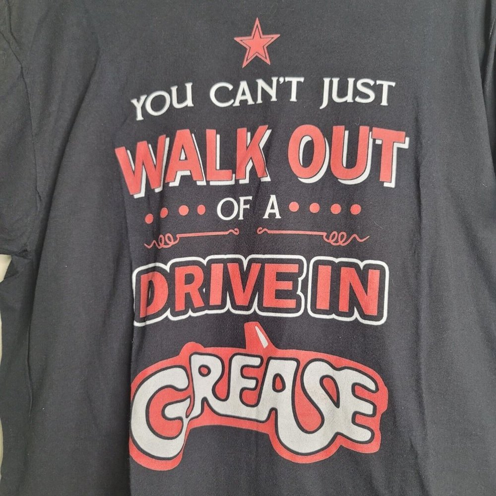 You Cant Just Walk Out of a Drive In GREASE T  Shirt Short Sleeve Mens SIZE XL